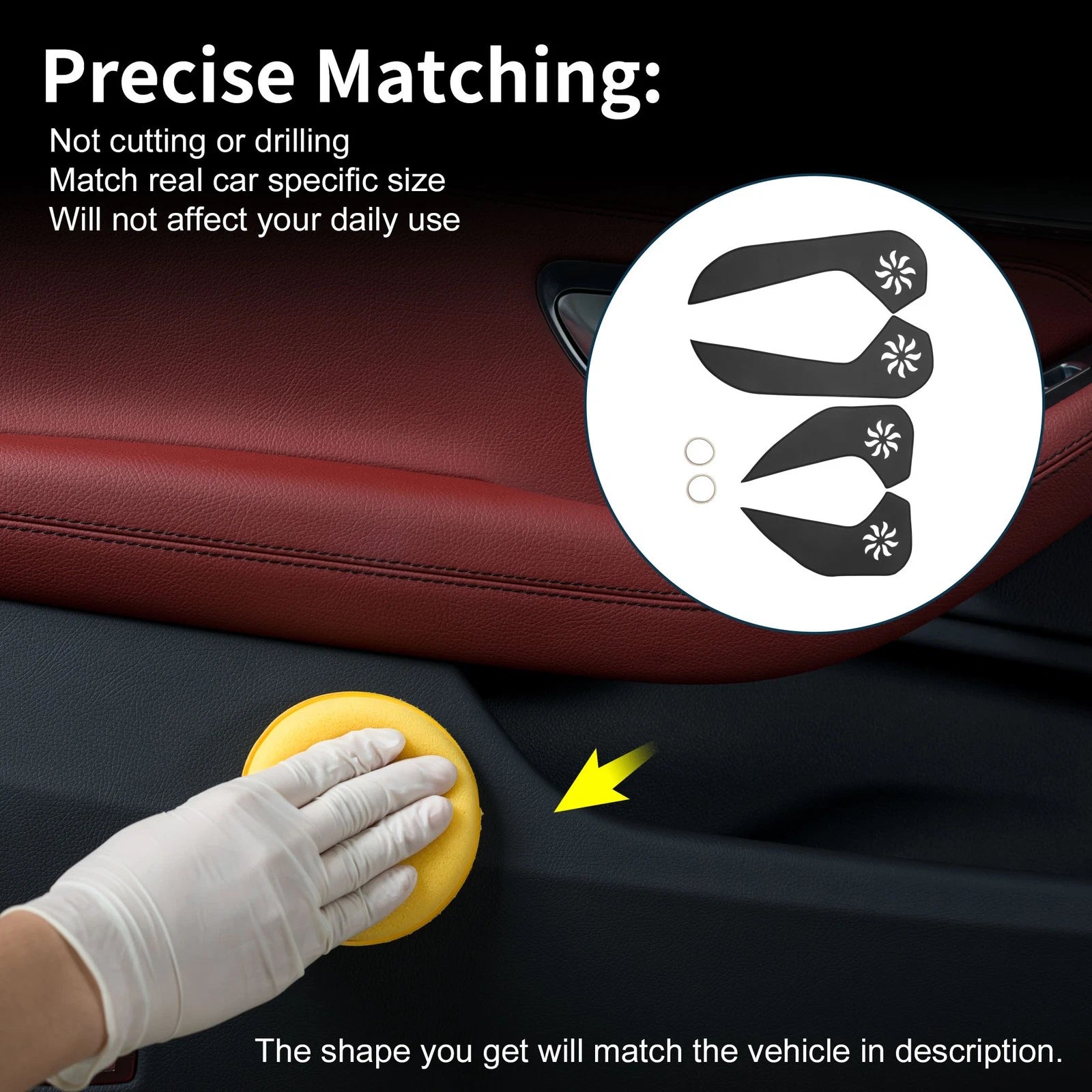 Car Door Anti Kick Pad Protector for Subaru Forester 2013–2016 Black 1 Set