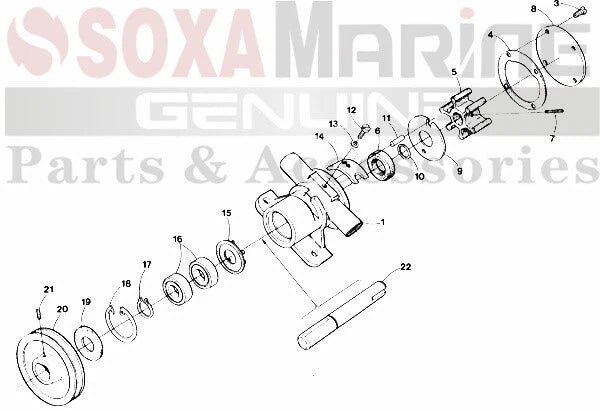 Westerbeke Water Pump Impeller Kit 32620 for Gas 3.0 4.0 5.0 KW Generator