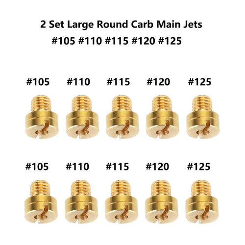 10pcs Carb Main Jets for Mikuni N100/604 (#105, #110, #115, #120, #125)
