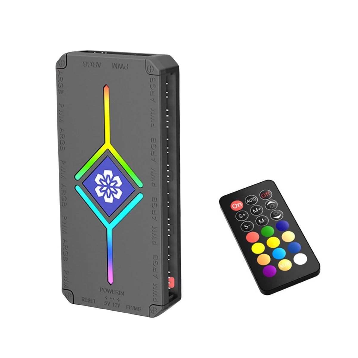 ARGB PWM Fan Controller Hub for Computer PC (9 Ports, Remote Control)