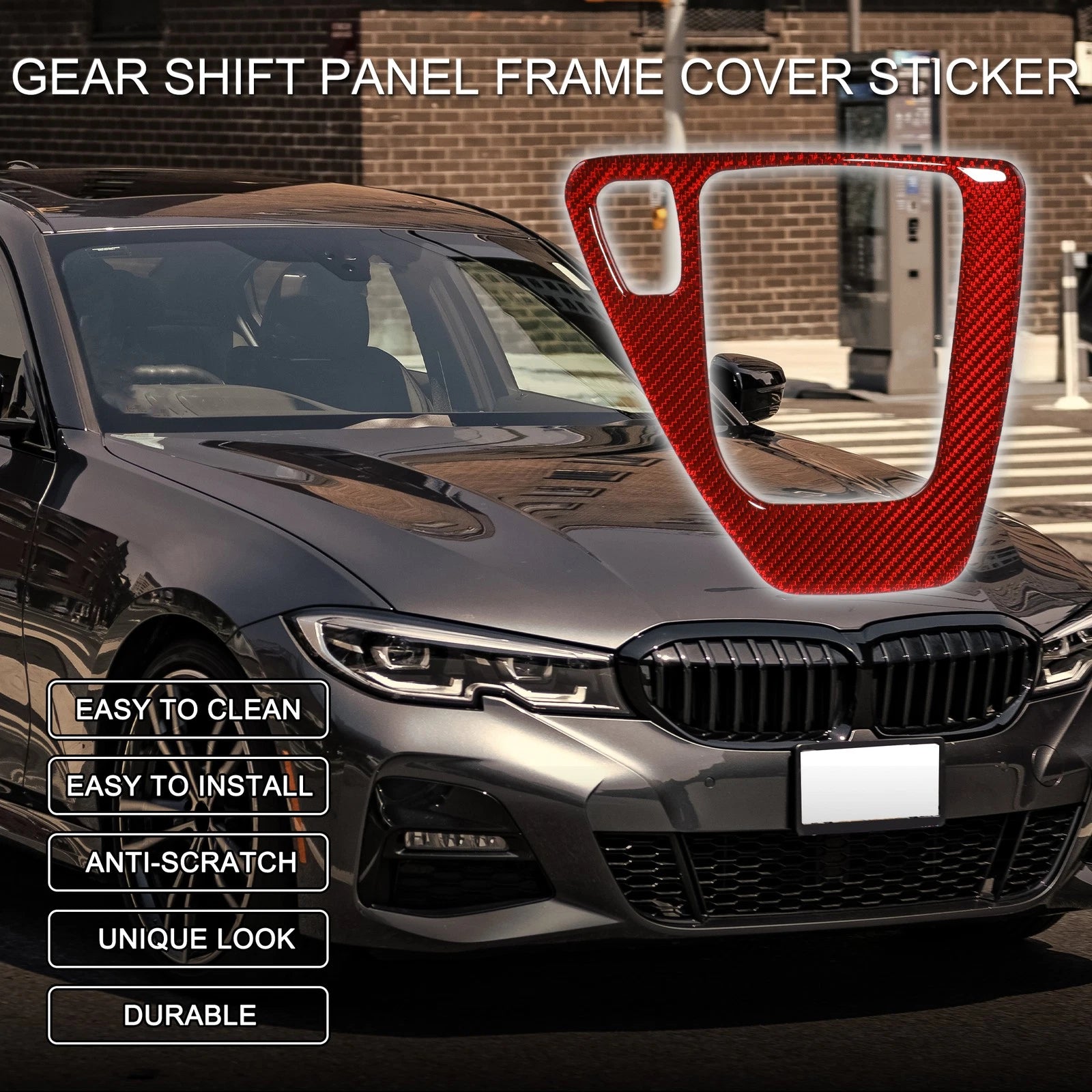 Gear Shift Panel Frame Cover Sticker for BMW 3 Series E90 E92 E93 (2005–2012)