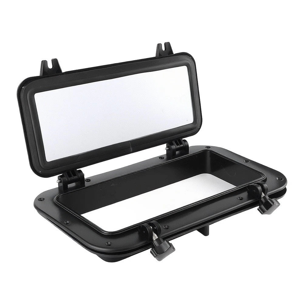 Rectangular Portlight for Marine Applications (400 mm x 200 mm) Black ABS Glass