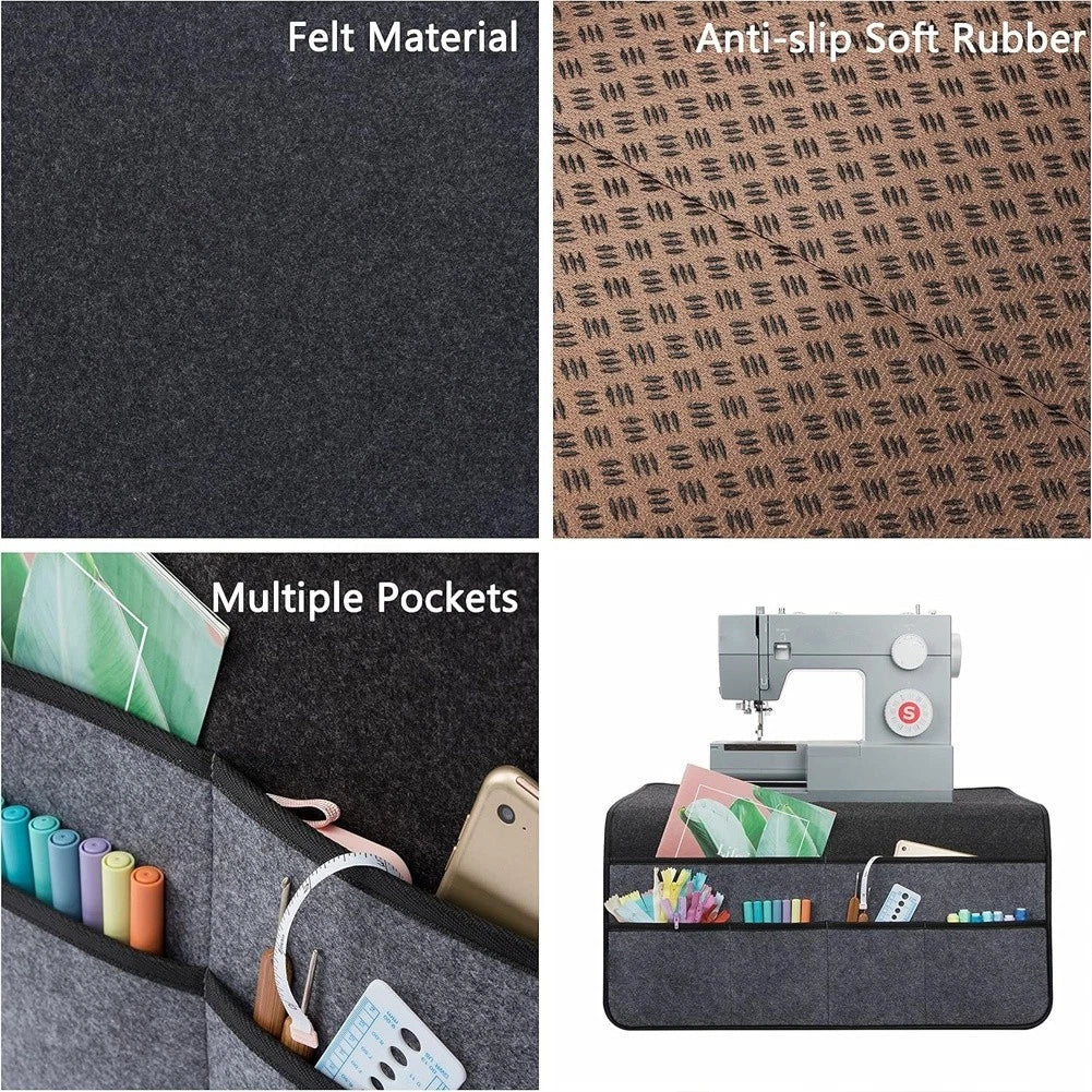 60x60cm Felt Sewing Machine Pad with 6 Compartments for Sewing Tools