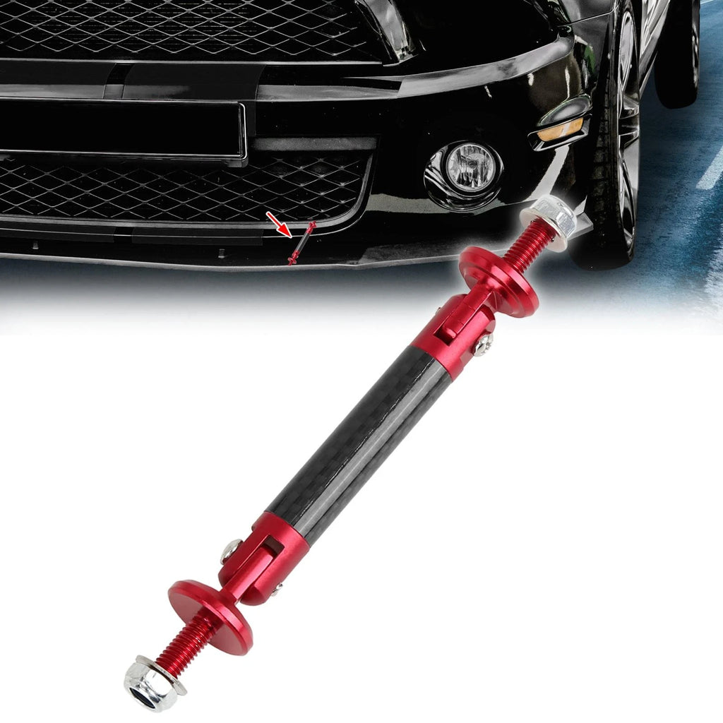 Adjustable Front Bumper Lip Splitter Support Rod for - Carbon Fiber Pattern Red