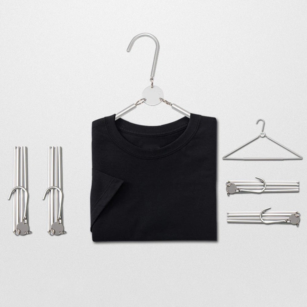 3pcs Foldable Aluminum Travel Hangers for Clothes Organization