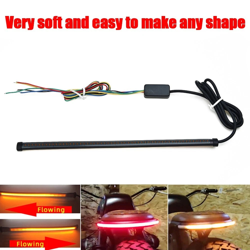 LED Flexible Strip Tail Light Turn Signal Brake Indicator for Motorcycle