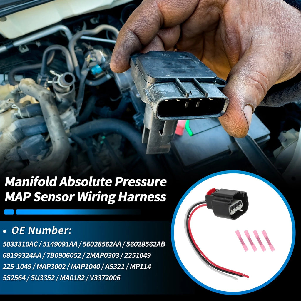 Manifold Pressure Sensor with Connector for Chrysler Dodge (2014–2018)
