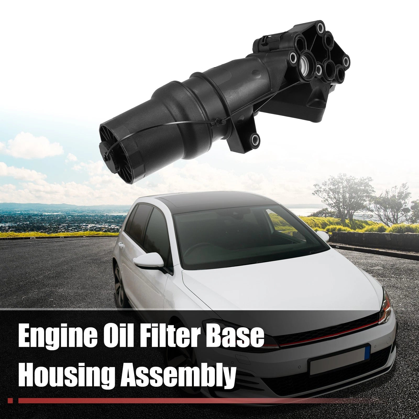 Oil Filter Base Housing Assembly OEM Replacement for VW Jetta Golf Beetle (2006–2014)