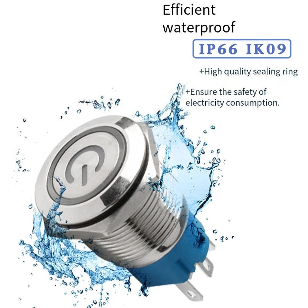 19mm Latching Push Button Switch with LED for Automotive Applications