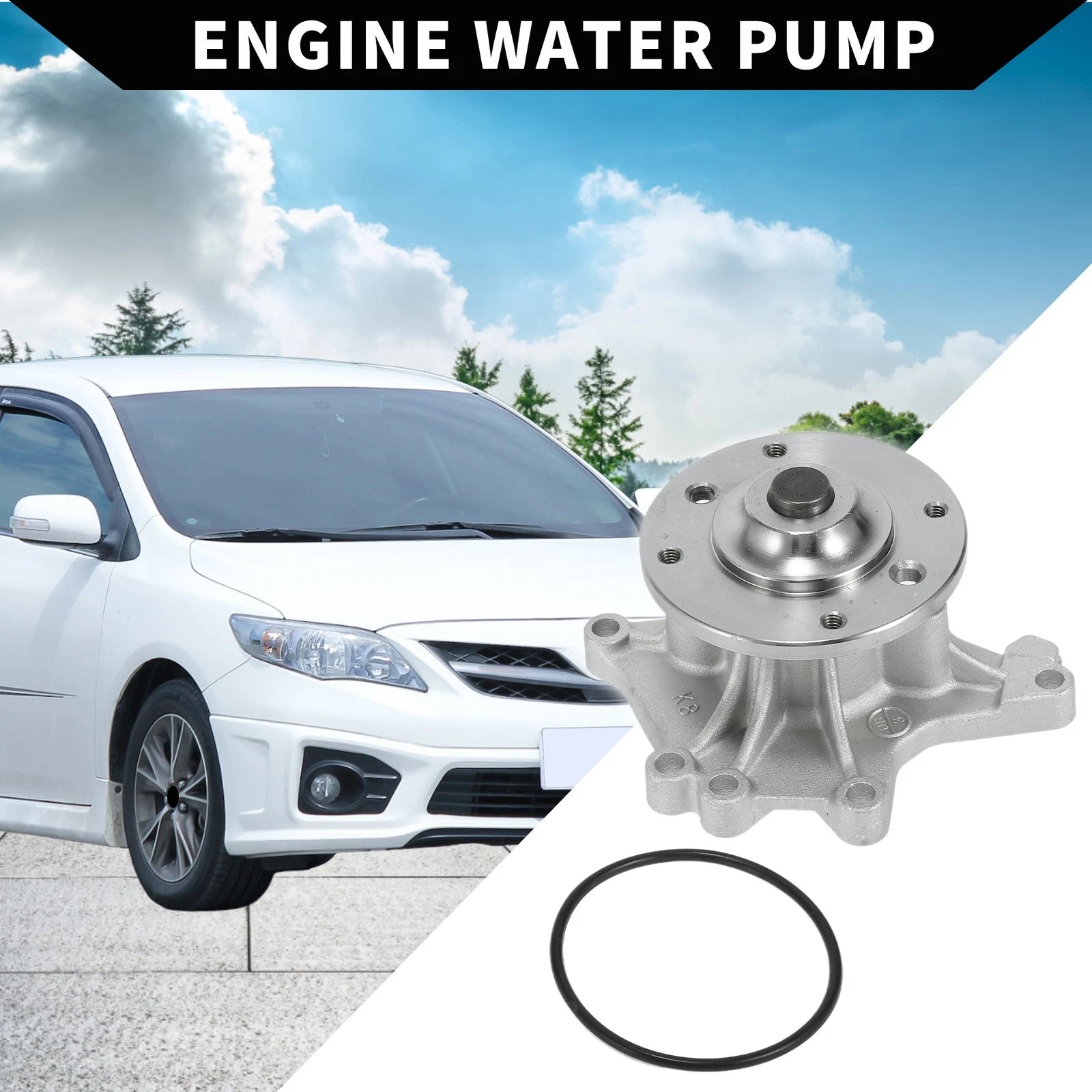 Water Pump with Rubber Seal Kit for Toyota Celica Corolla Matrix (2000–2010)