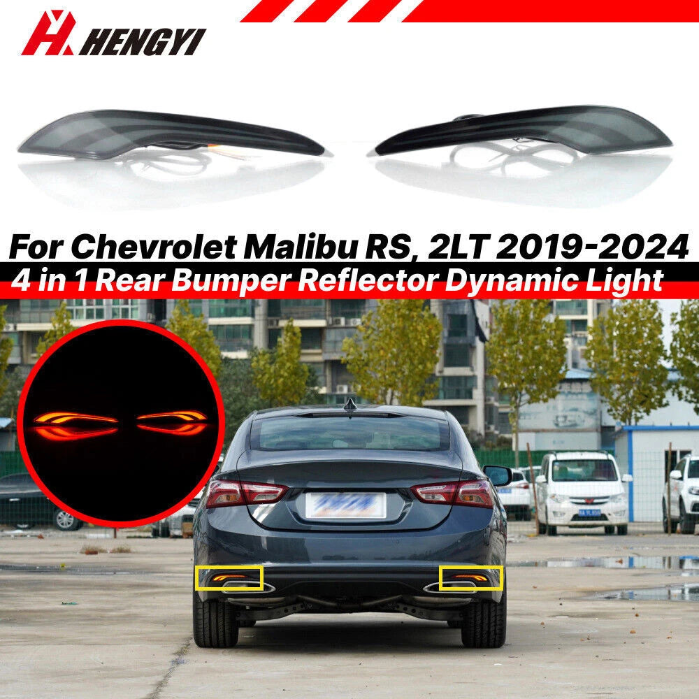 RS-Style LED Rear Bumper Reflector Fog Light for Chevrolet Malibu (2019–2024)