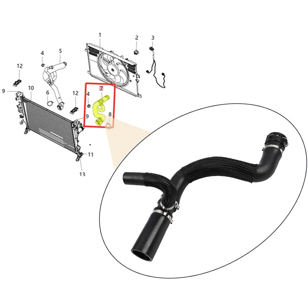 Upper Radiator Coolant Hose 68246567AA for Jeep Renegade (2015–2021)