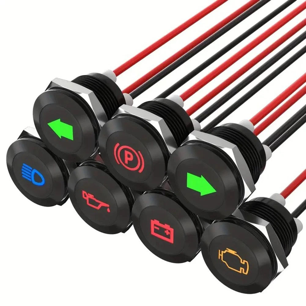 12mm LED Signal Lights for Trailers Boats RVs (Weatherproof)