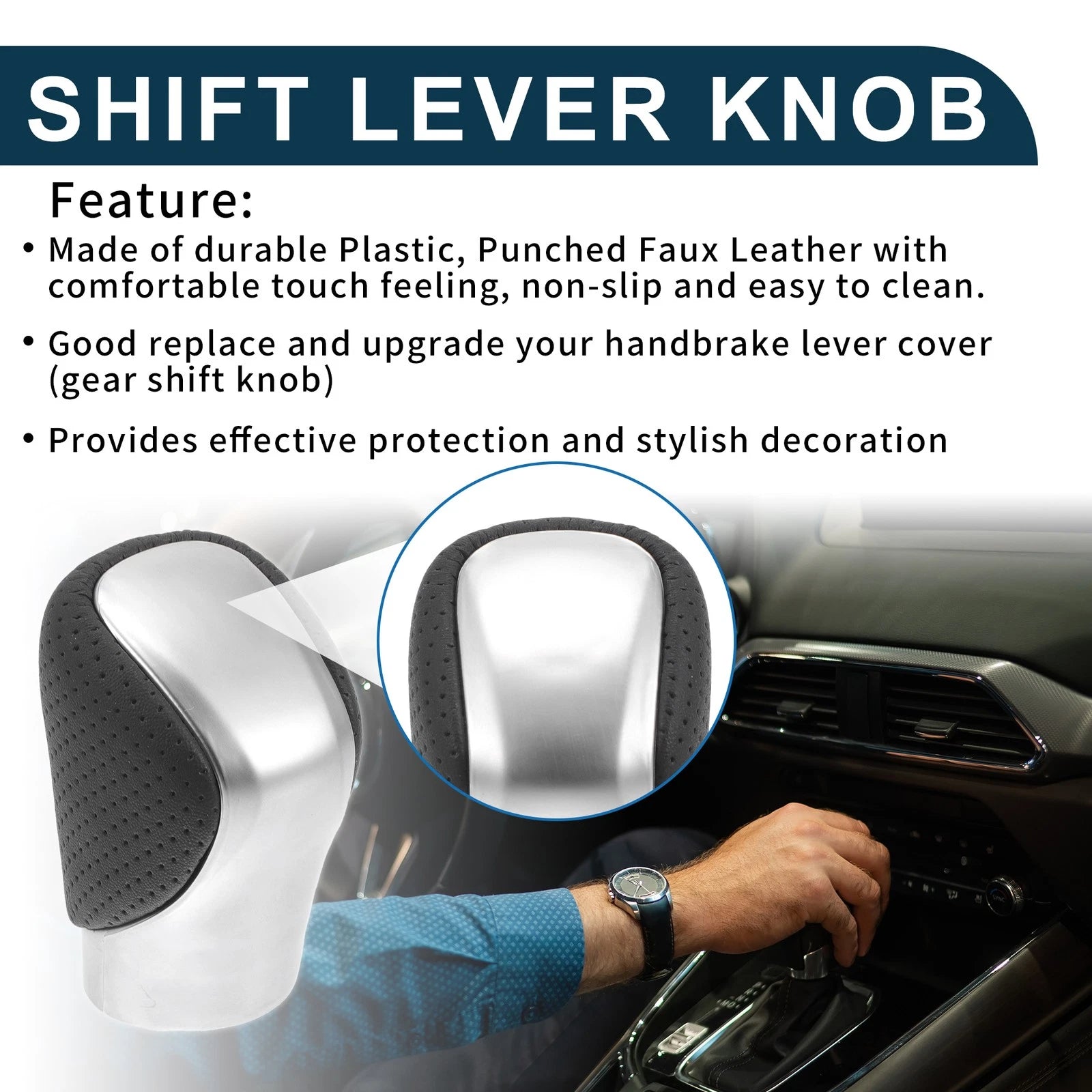 Gear Shift Knob Replacement for Lexus ES350 (2016–2018) Faux Leather