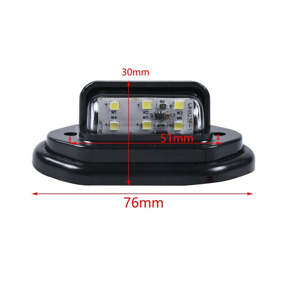 10Pc 6LED Car License Plate Light Signal Tail Light Lamp Boat Accessories 12-24V