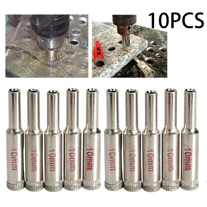 10pcs Diamond Coated Glass Drill Bits for Ceramic Granite Marble