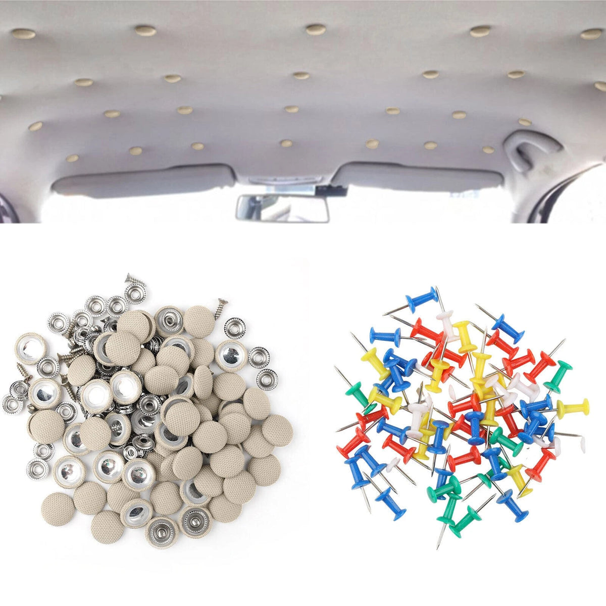 60 Pcs Ceiling Cloth Fixing Screws for Car Interior Roof