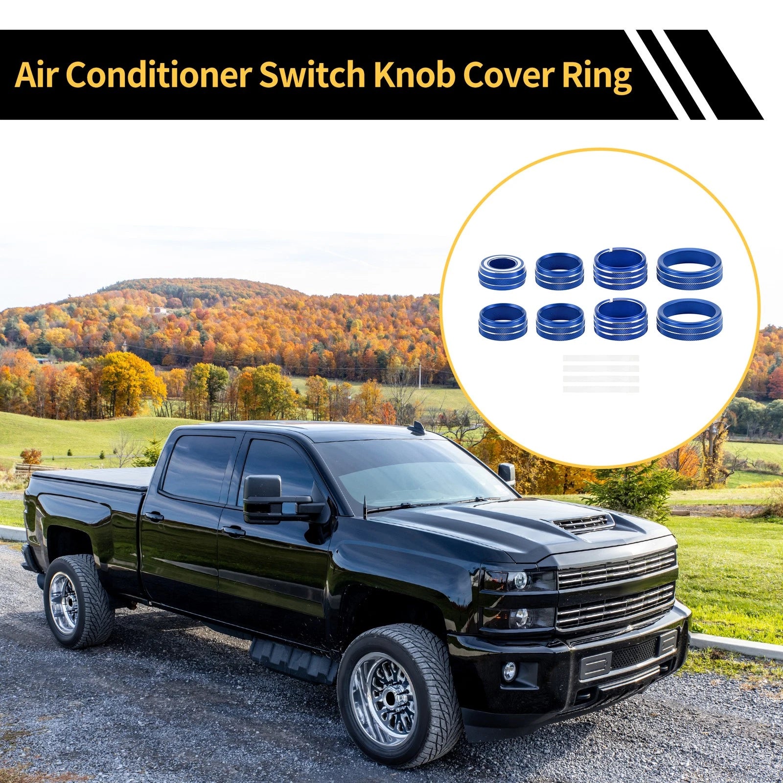 Light Switch Knob Cover Ring for GMC Sierra (2014–2018) - Blue