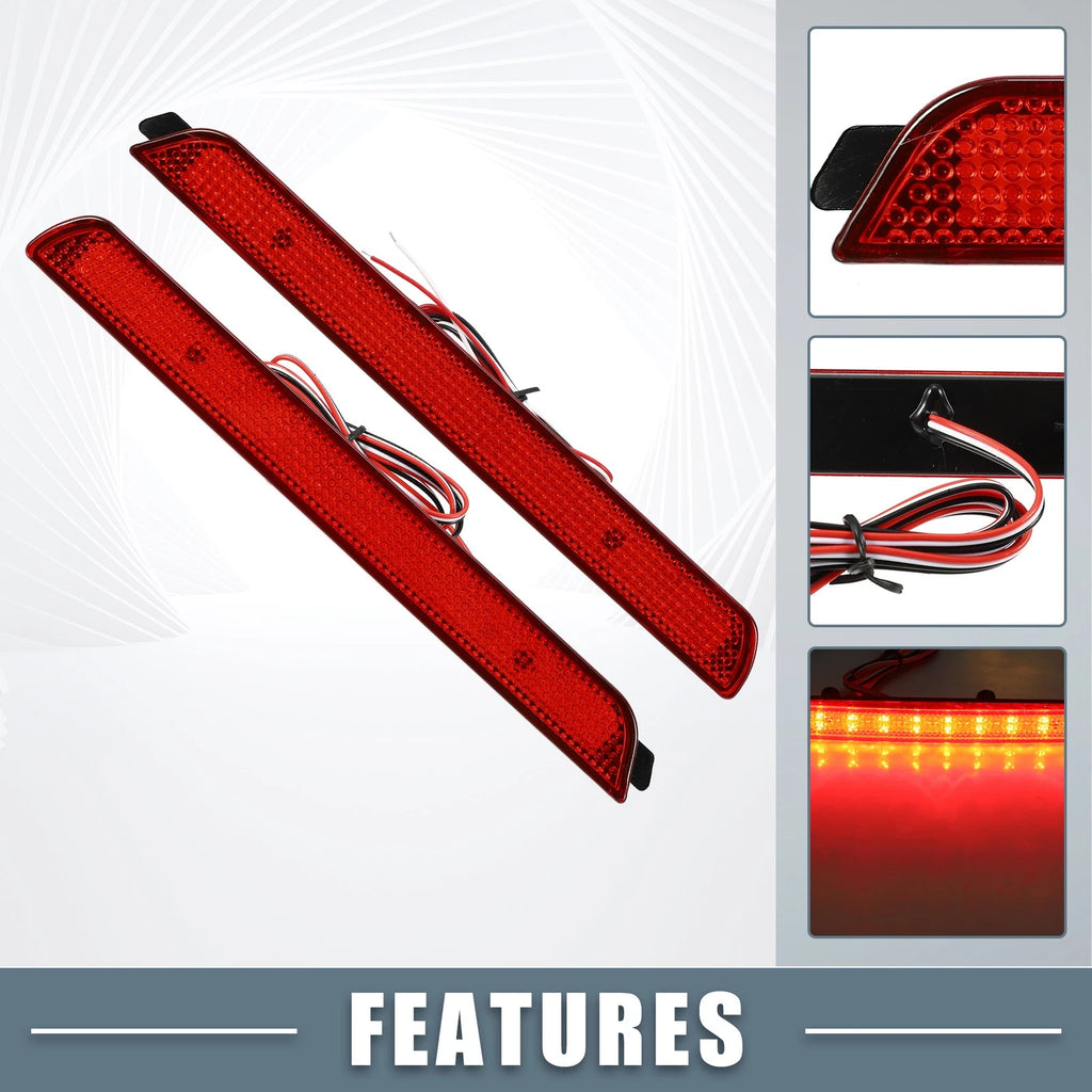 2PCS Rear Bumper Reflector LED Brake Tail Light for Mazda 3 (2005–2009)