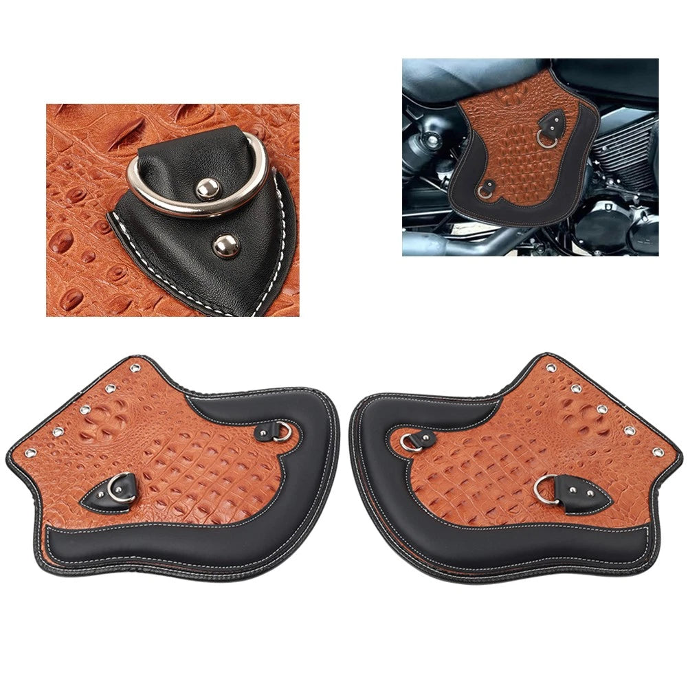 2pcs Leather Heat Saddle Shield Deflector for Honda Harley (Universal)