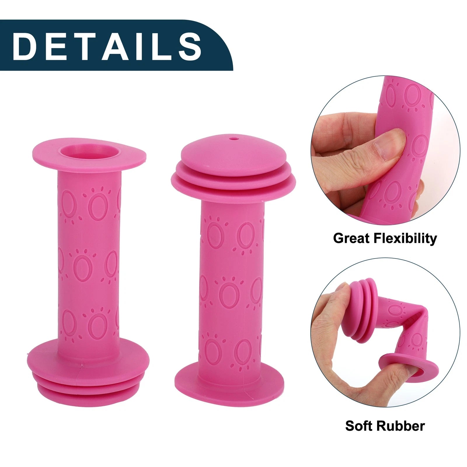 Child Bike Handlebar Grip Cover 105mm Soft MTB End Grips Protector Pink