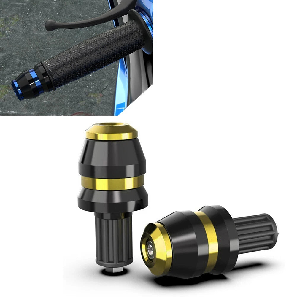 Universal 22mm 7/8" Motorcycle Handlebar Grips Bar End Slider Cap Plugs CNC