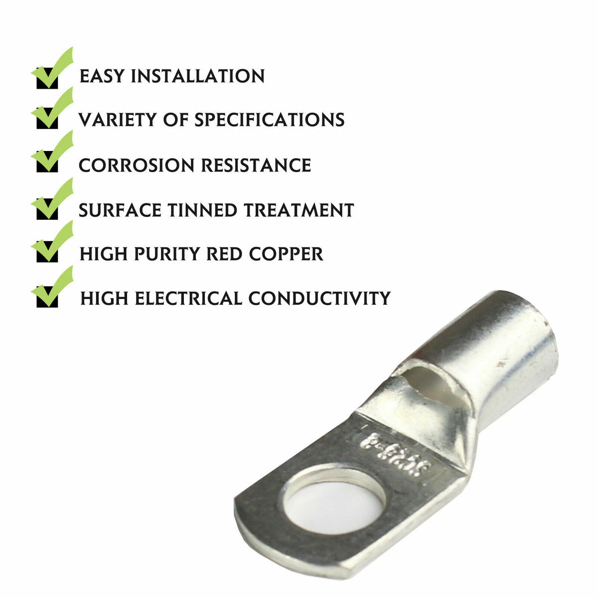 Battery Copper Crimp Terminals Cable Lug Eyelet Wire Ring Connector (6MM² - 95MM²)