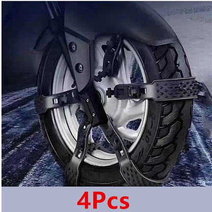 4Pcs Anti-Skid Snow Chains for Motorcycles Bicycles (59cm)