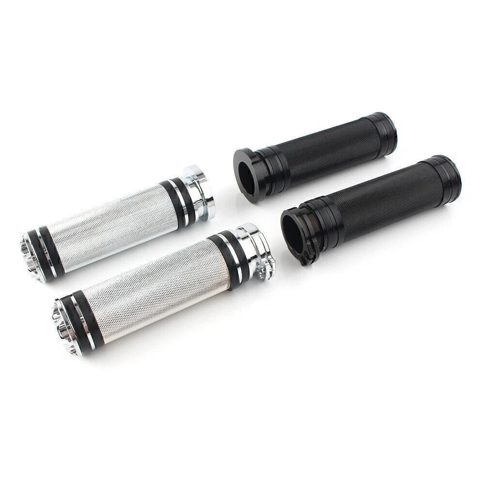1" Billet Cut Handle Bar Hand Grips for Harley Sportster Touring Dyna Softail