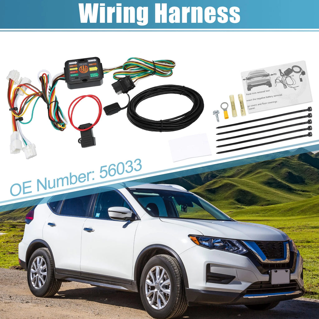 Trailer Wiring Harness 4-Pin Replacement Set for Nissan Rogue (2008–2020)