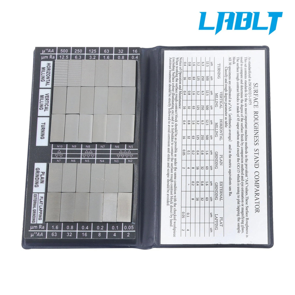 30Pcs Surface Roughness Standards Set for LABLT (Ra0.05-12.5mm)