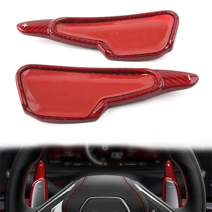 Carbon Fiber Red Steering Wheel Shift Paddle for Chevrolet Corvette C8 (2020–2022)