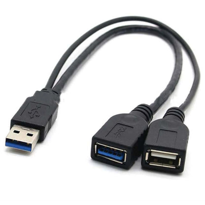 USB 3.0 Male to 2 USB Female Y Splitter Charging Cable Adapter