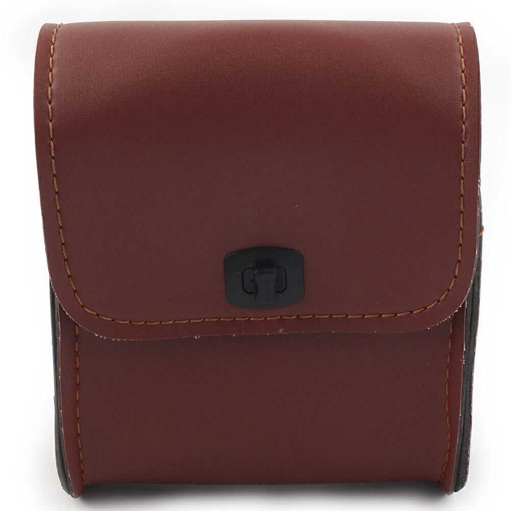 Saddle Luggage Pu Leather Side Tool Bag Storage Pouch Universal Brown Motor