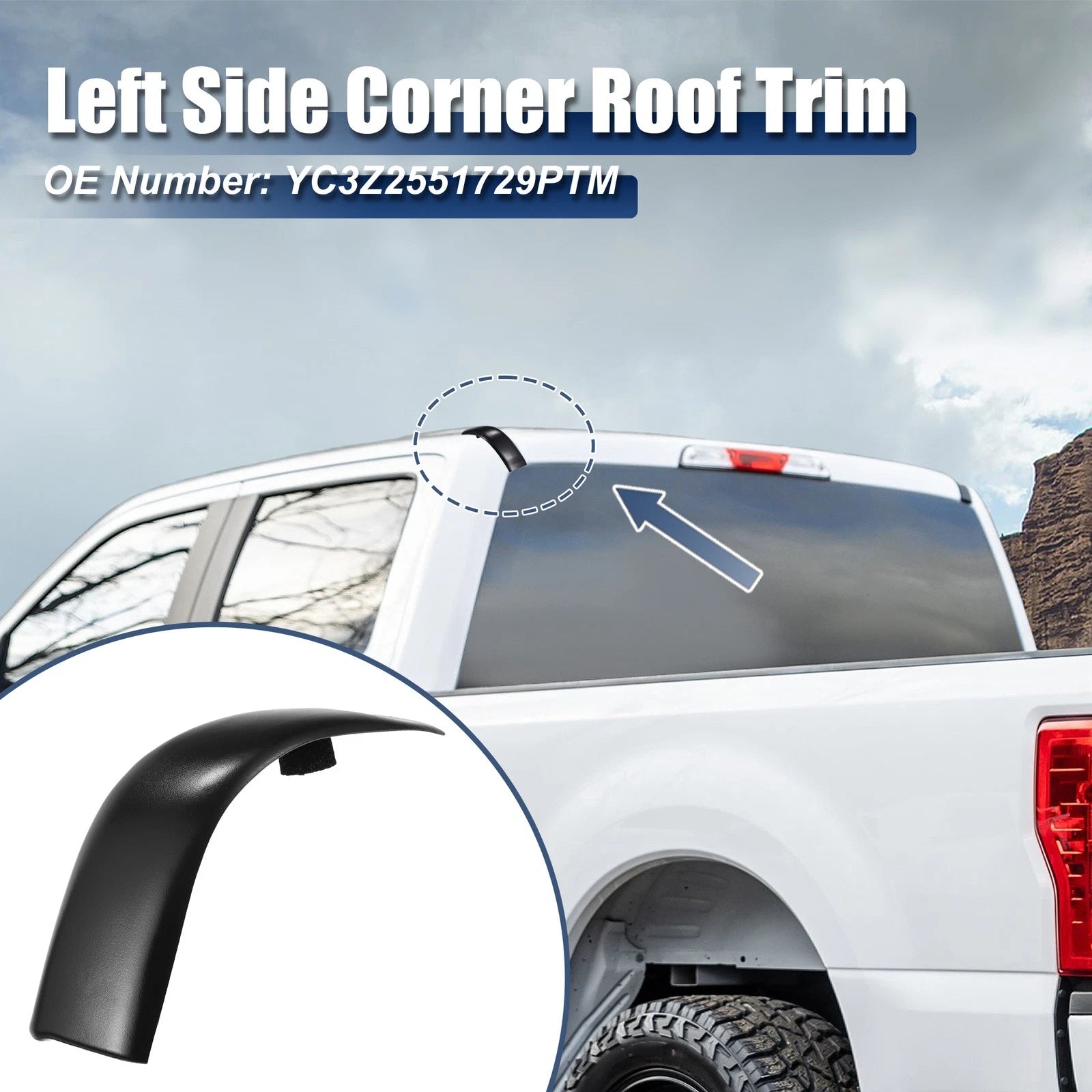 Left Side Pillar Decorative Cover for Ford F250 F350 (2011–2016)