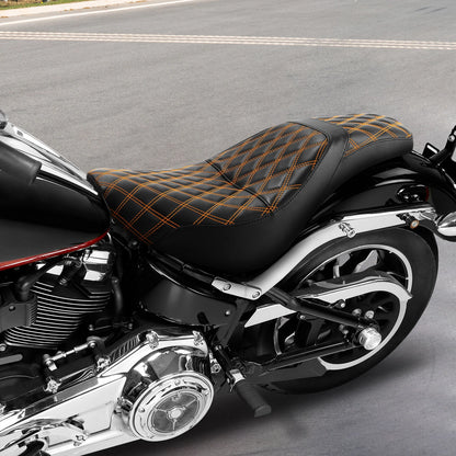 Rider Driver & Passenger Seat for Harley Low Rider FXLR (2018–Present) Black/Orange