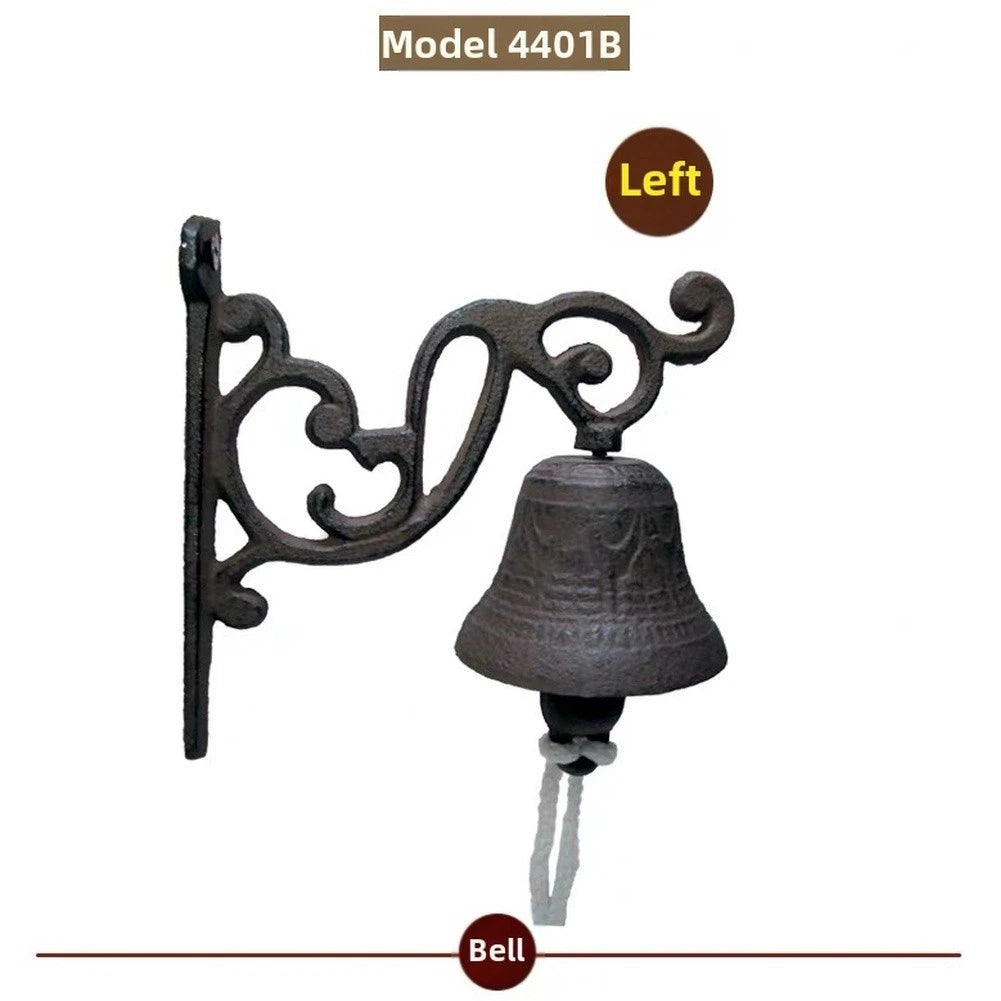 Rustic Iron Bird Doorbell for Garden Wall Hanging Decor