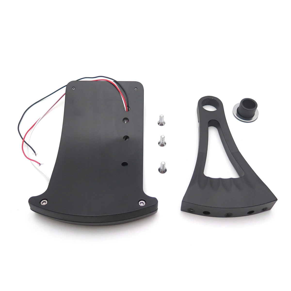 Curved Side Mount License Plate Bracket w/ LED Tail Light for