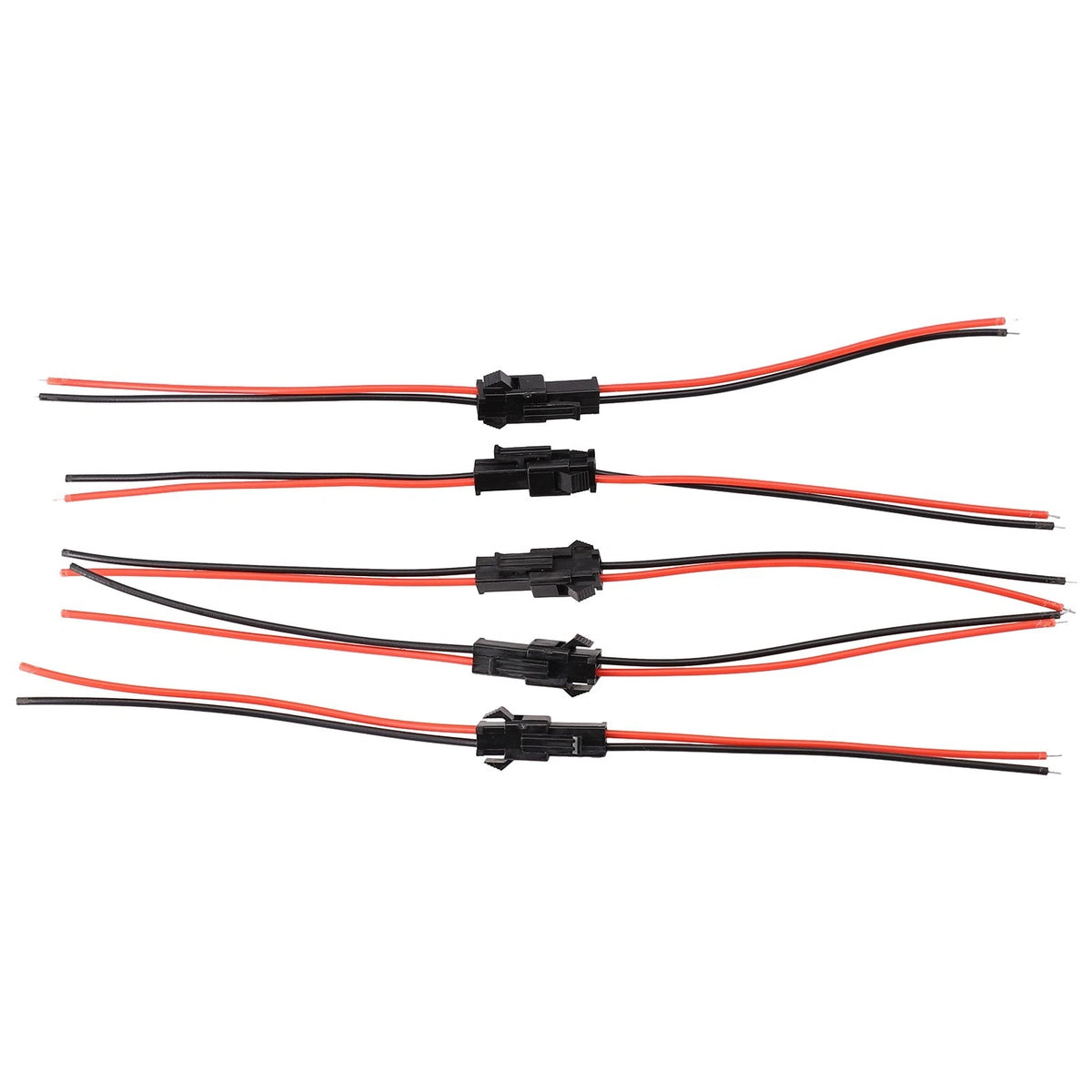 10PCS Black Rubber Shell 2P Female Male Connector Cable Adapter