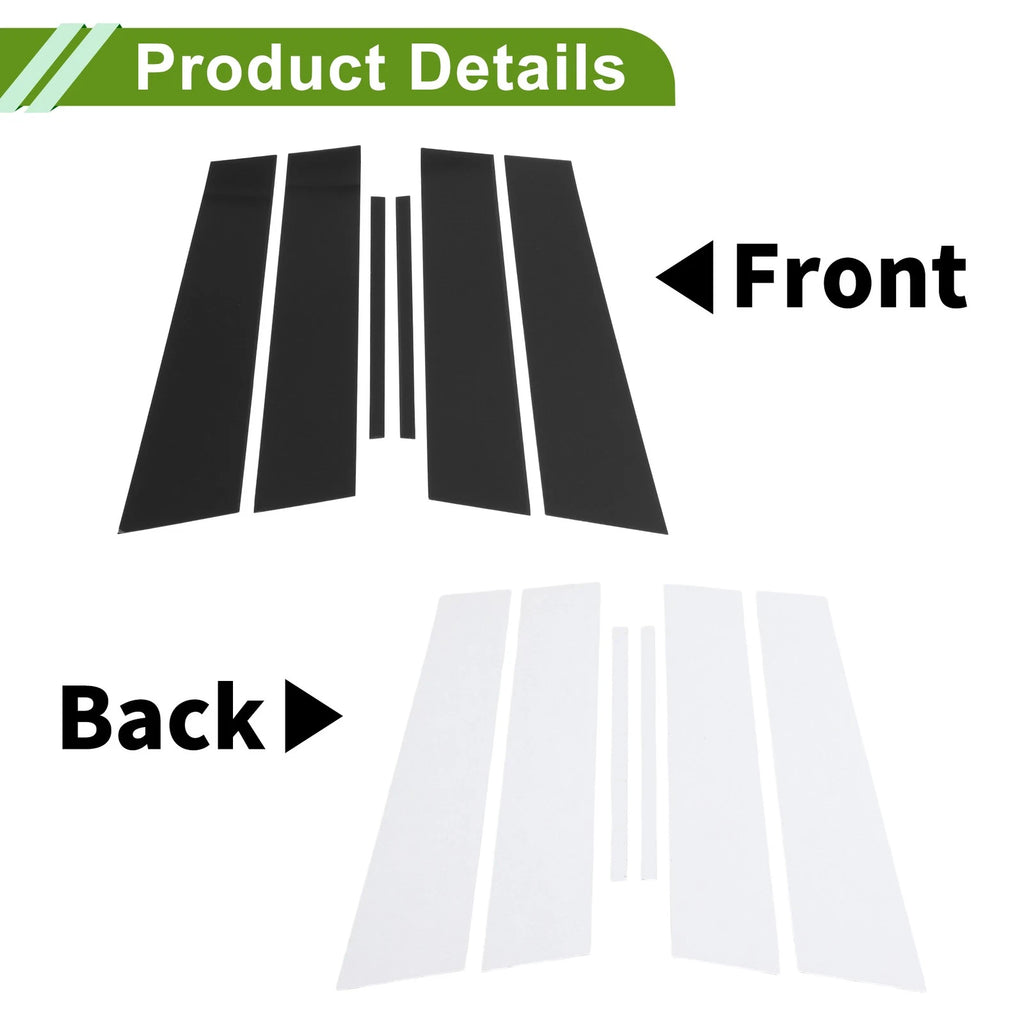 6 Pcs Pillar Window Trim for Chevy Cruze (2016–2019) Black