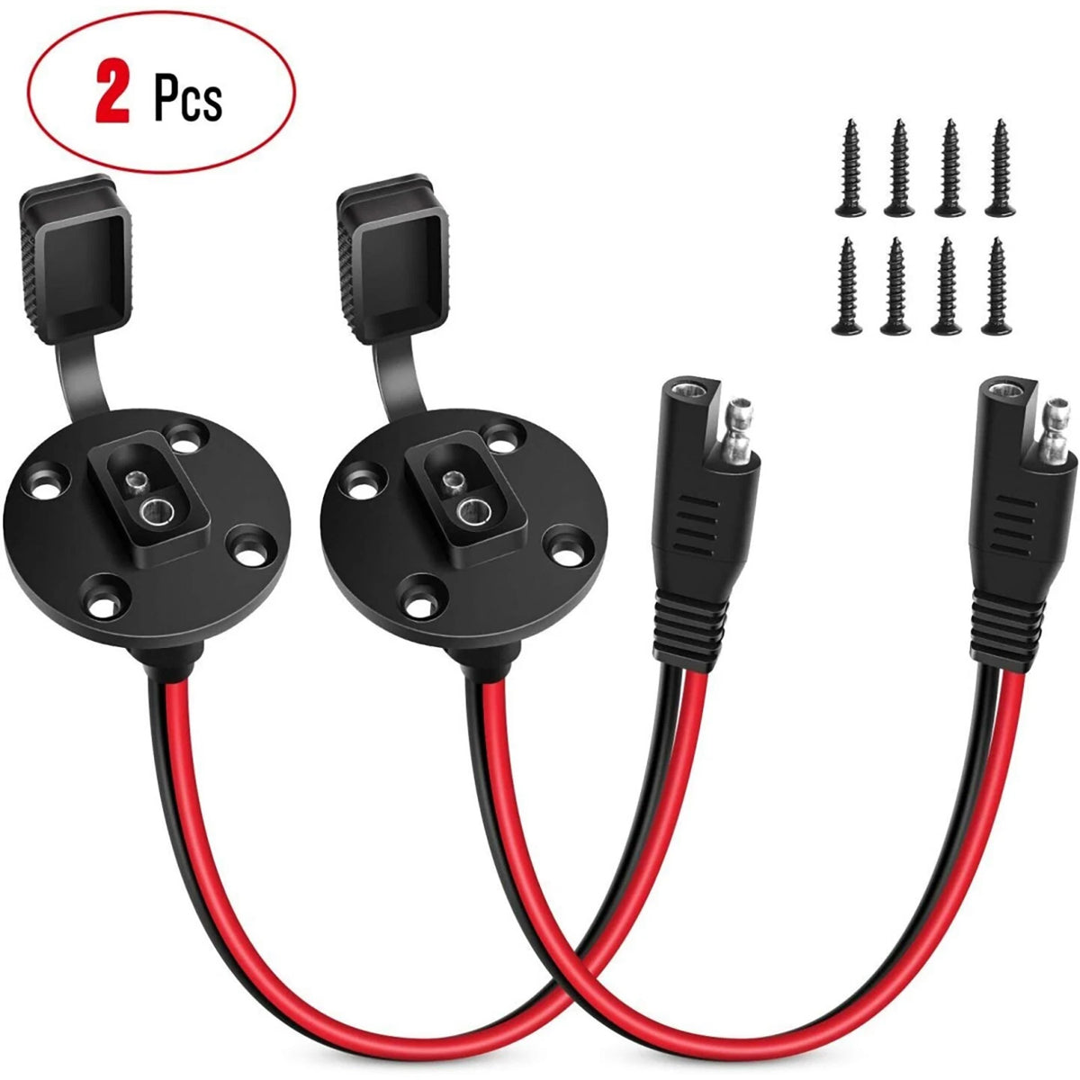 2 Pack - SAE Power Socket Sidewall Port for Solar Applications