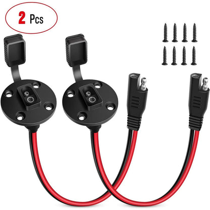 2 Pack - SAE Power Socket Sidewall Port for Solar Applications