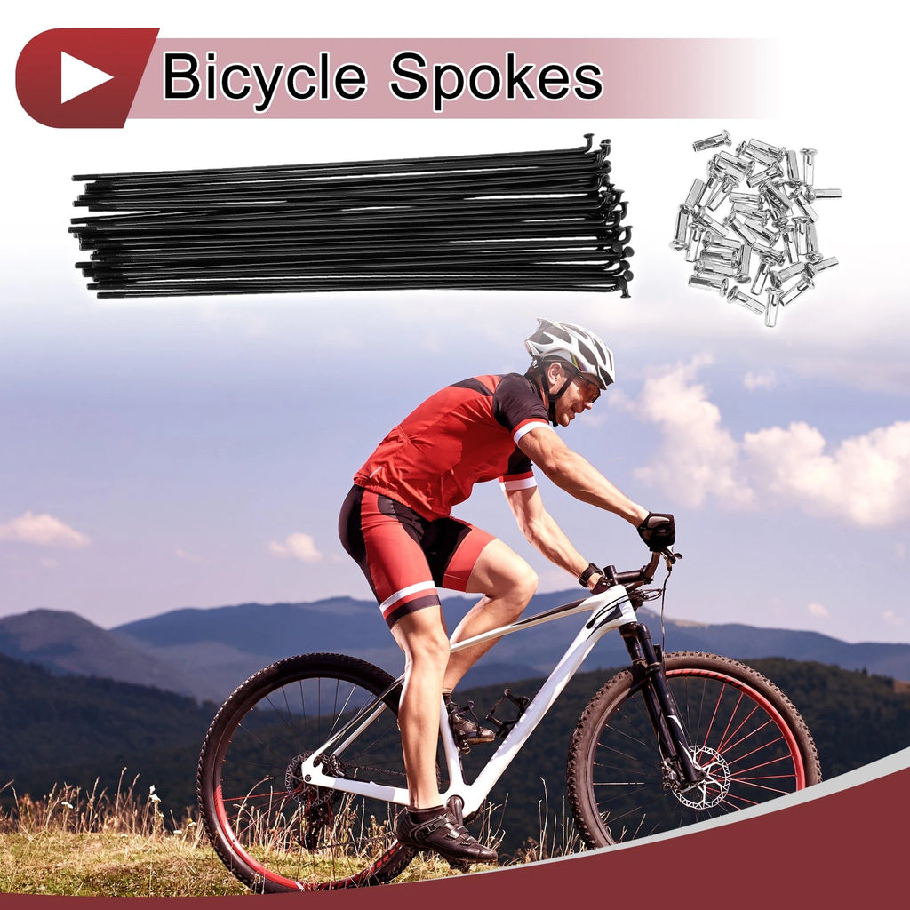 Bicycle Spokes Set 190mm for 13G Carbon Steel Black (190–200)