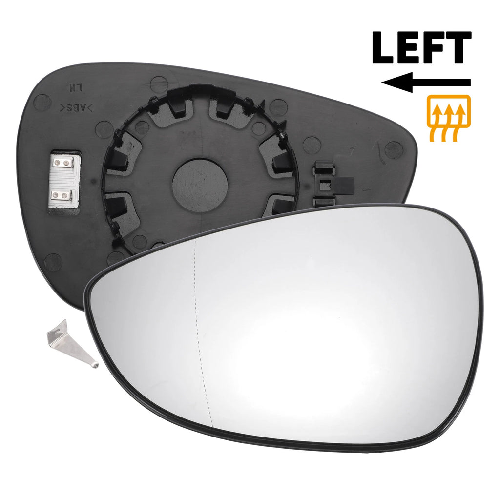 Left Side White Heated Mirror Glass for Ford B Max Fiesta (2012–2019)