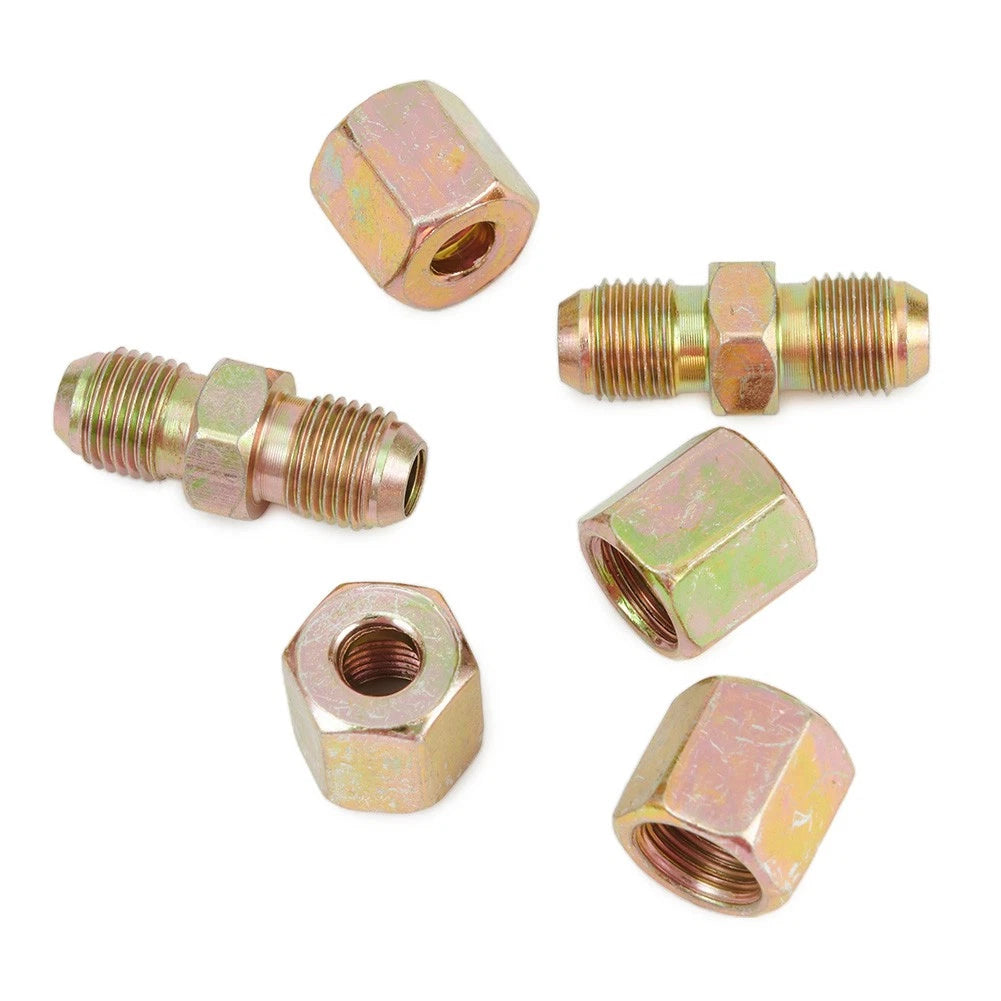Pipe Unions Brake Replacement Inline Male + Female Nuts for