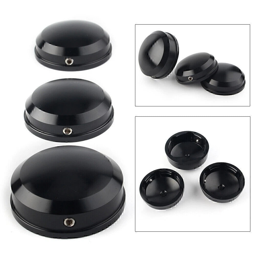 Black Upper Fork Stem Nut Covers Fit Harley FLS FLSS FLSTF FLSTFB FLSTFBS 90-17