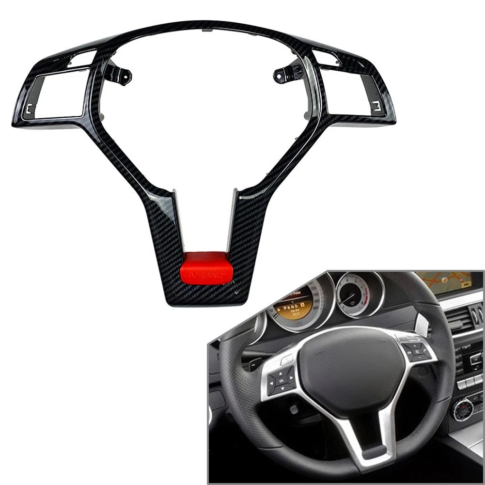 Steering Wheel Frame Trim Carbon for Mercedes A C E SLK CLA CLS GLA (2010–2023)