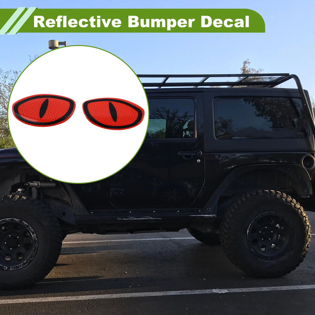 Reflective Bumper Decal for Universal Fit (Fluorescent Red, Devil's Eye)