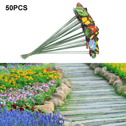50PCS Wedding Butterfly Stakes for Garden Decor