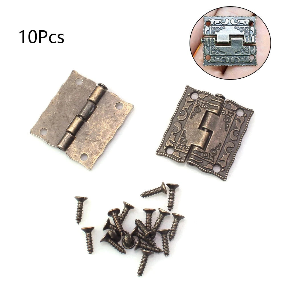 Butt Hinge Set of 10 for Vintage Jewelry Gift Wine Box Cabinet (26x23mm)